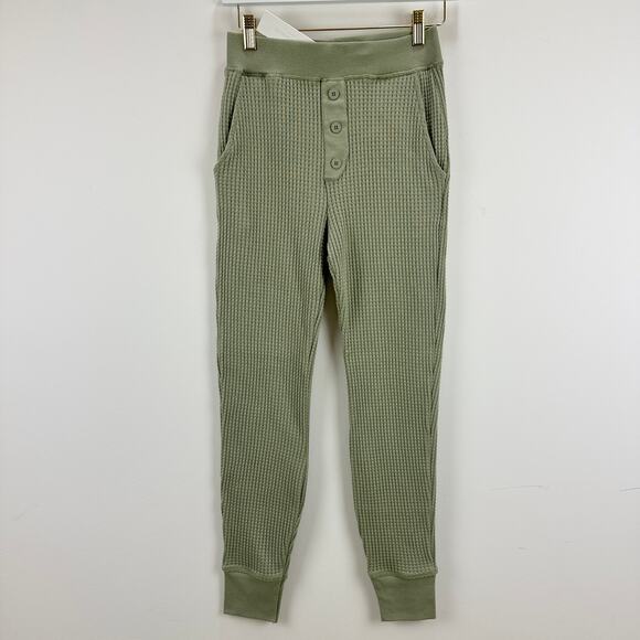 Jonathan Simkhai Matching Set Waffle Knit Loungewear Athleisure Green XS NWT - Picture 7 of 16